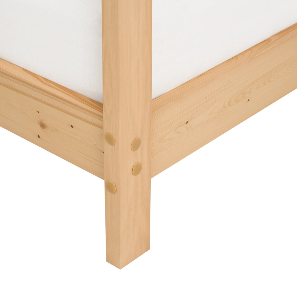Letto per bambini con baldacchino e base in legno di pino chiaro 90 x 200 cm cameretta
