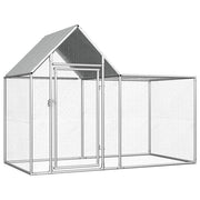 Pollaio 2 x 1 x 1,5 m in acciaio zincato con tetto impermeabile 02_0001712