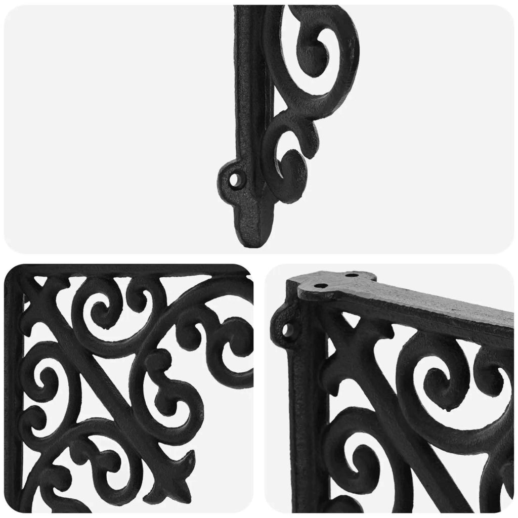 Supporti per mensole da parete 2 pz Nero 14 x 14 x 3,5 cm 42038815