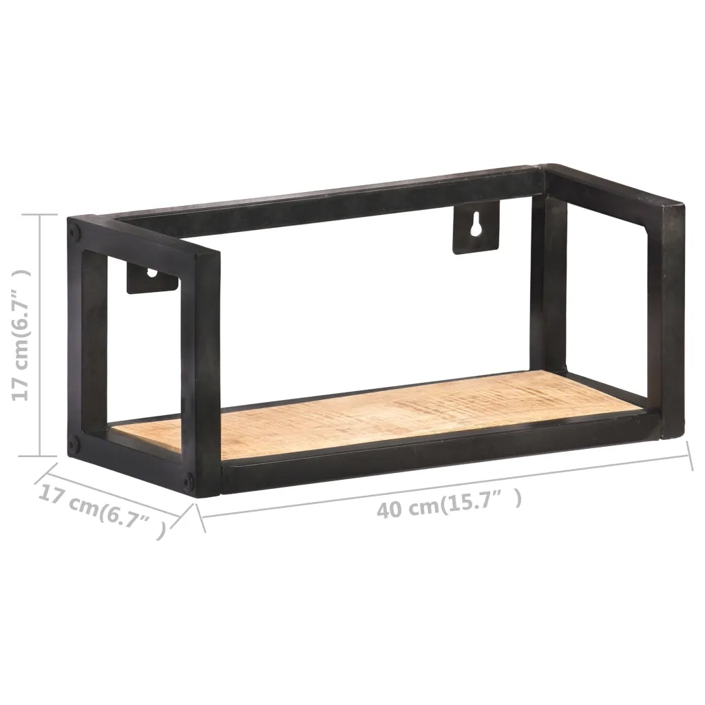 Mensole a Muro 2 pz 40 cm in Legno Massello di Mango Grezzo 320667
