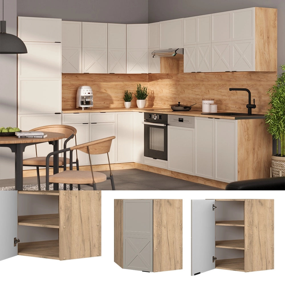 Mobile angolare da cucina Fame-Line GrigioBeige/Rovere dorato 57 cm Vicco