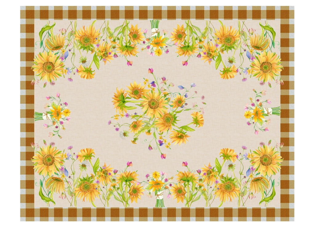 Tovaglia Tavolo Cucina Copritavola Digitale 100% Cotone Girasoli SV - 145x190 - Girasoli