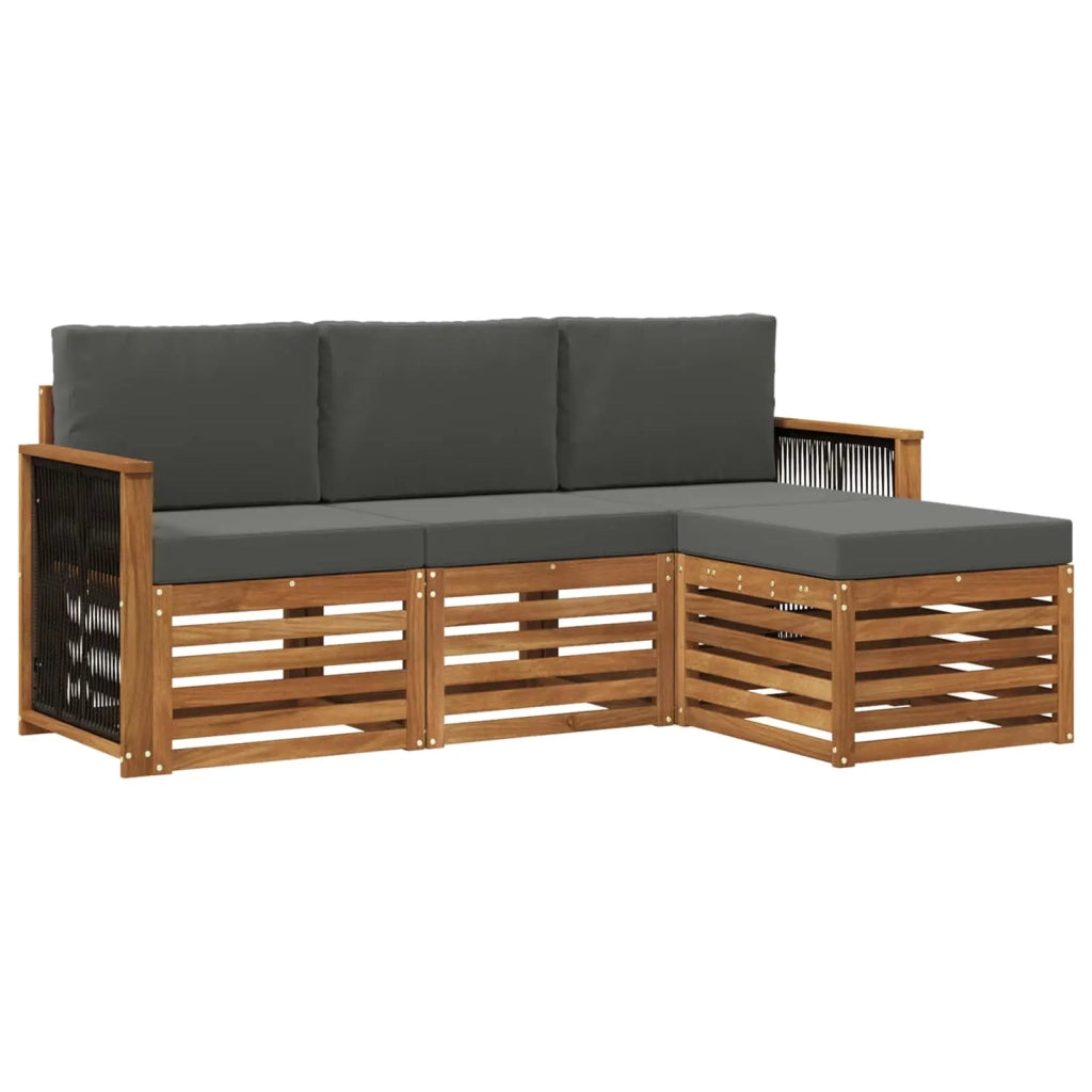 Set di divani da esterno 4 pz Naturale e Antracite 3384203