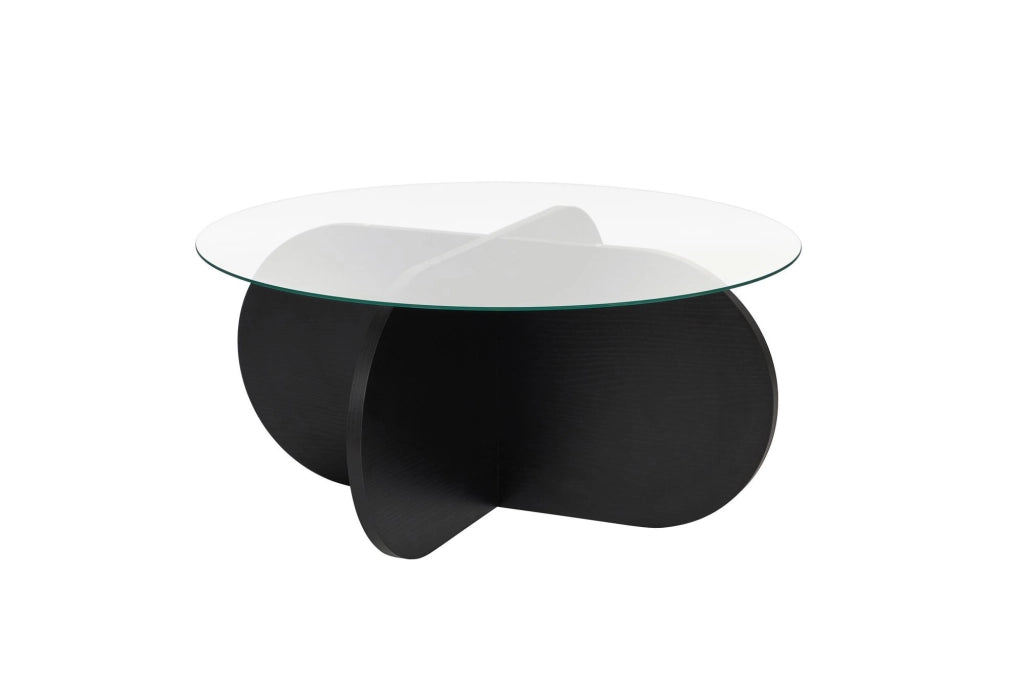 Tavolo basso in legno "Aeris" - 75 x 75 x 35 cm - Bois Noir Trasparente