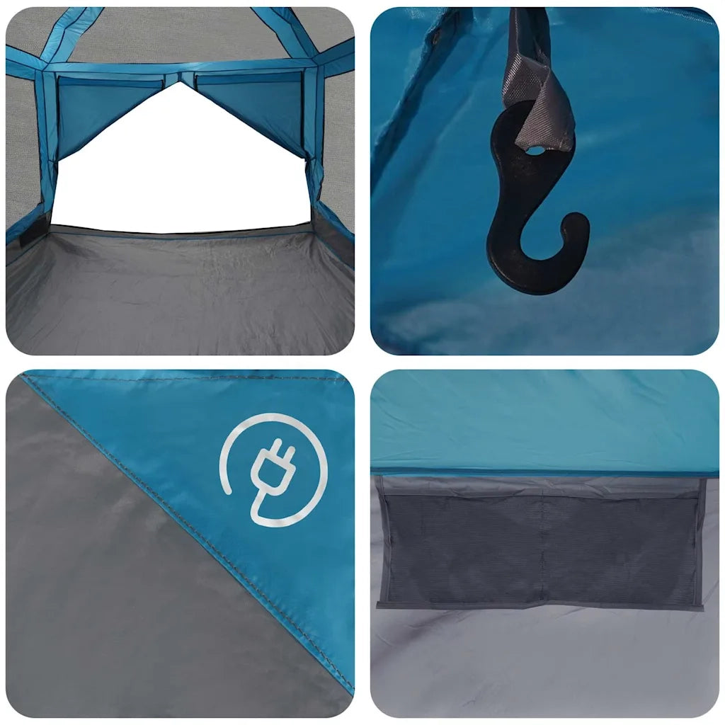 Tenda interna per 7 persone Blu e Grigio 300 x 300 x 250 cm