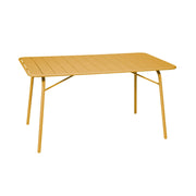 Tavolo da giardino pieghevole in metallo 6 posti, 140cm, ocra