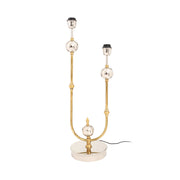 Lampada da tavolo Cosima in ottone e acciaio bicolore