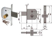 SERRATURA INFILARE PER CANCELLI CON QUADRO CATENACCIO E SCROCCO 42310- - mm.50 (42310500) - 2 pezzi CISA