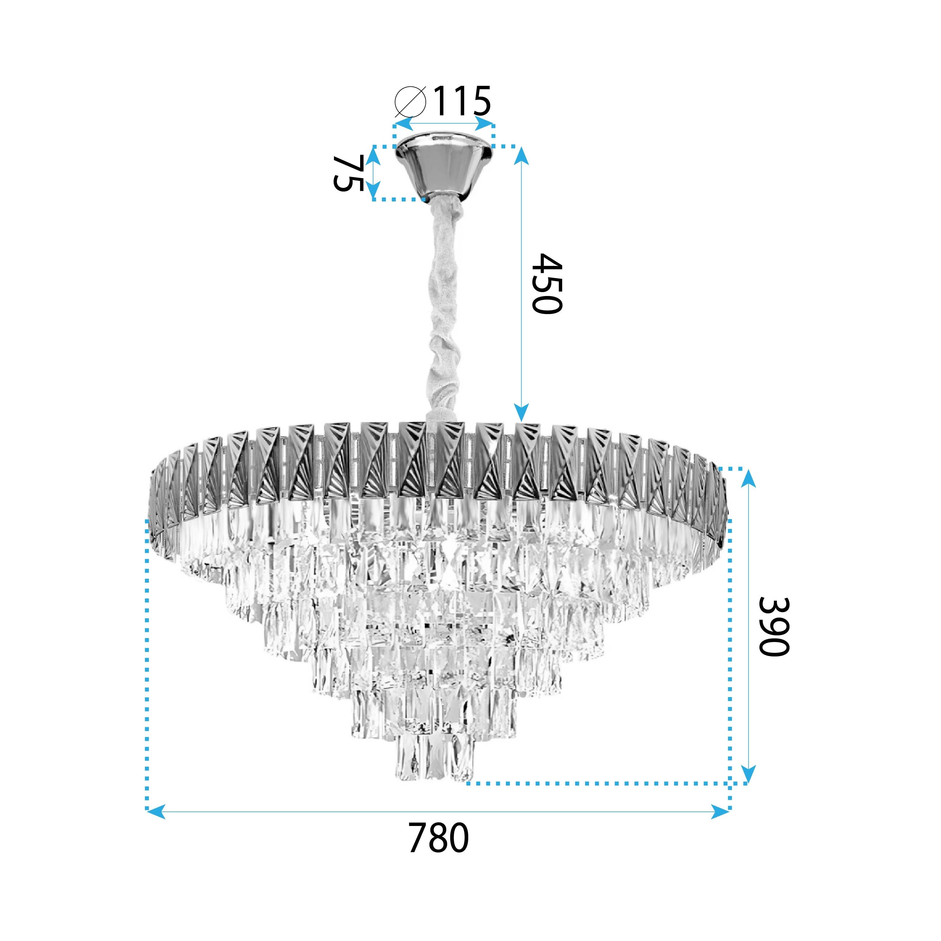 Lampada Cristal G061-cp 80cm Gold