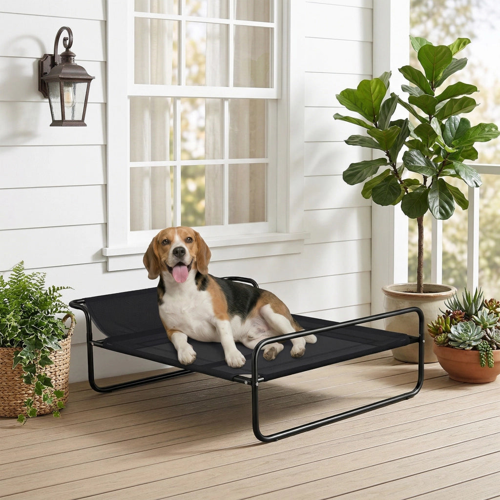 Letto per cani e animali domestici ¨C Zephmum ¨C Tessuto microperforato nero 91x69x29 cm