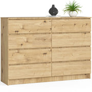 Cassettiera AKORD K140 Quercia Artisan 138 cm 8 cassetti 138x40x99 cm