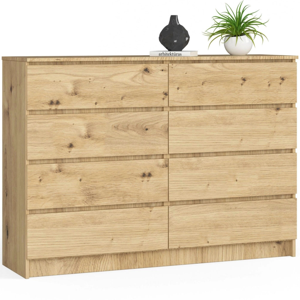 Cassettiera AKORD K140 Quercia Artisan 138 cm 8 cassetti 138x40x99 cm
