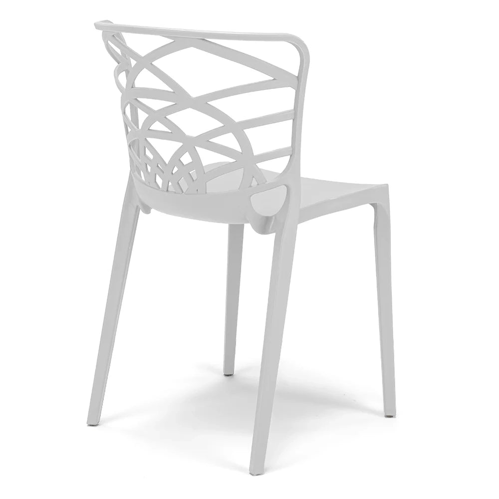 Sedia in polipropilene ARMONIA, impilabile, resistente ai raggi UV, design moderno, ideale per sala da pranzo, cucina, sala d’attesa, bar, ristoranti o giardino, colore Bianco