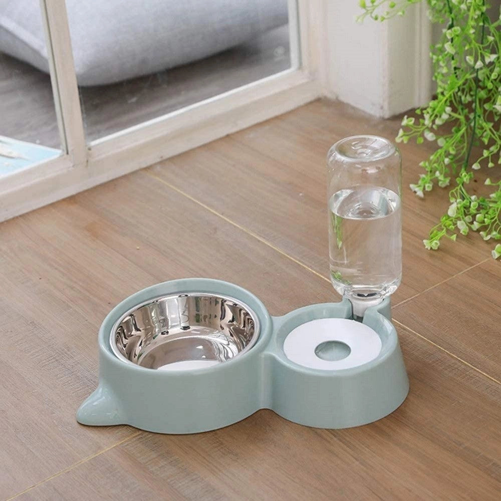 Trade Shop - Ciotola Doppia Gatti Cani 2in1 Distributore Acqua Alimenti Automatiche Borracce -
