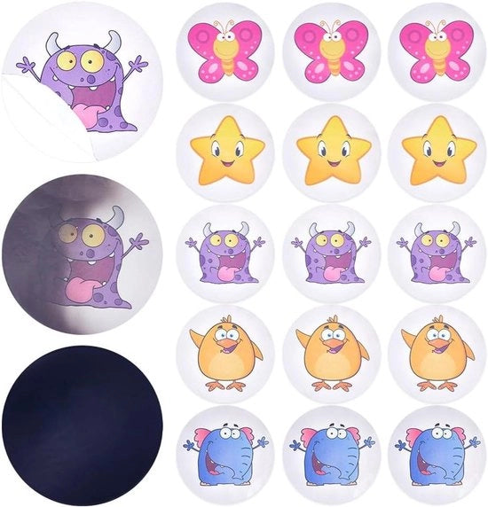Pannello di addestramento per bambini con 25 stelle magiche per la toilet training, PVC, riutilizzabile, colore cambiante