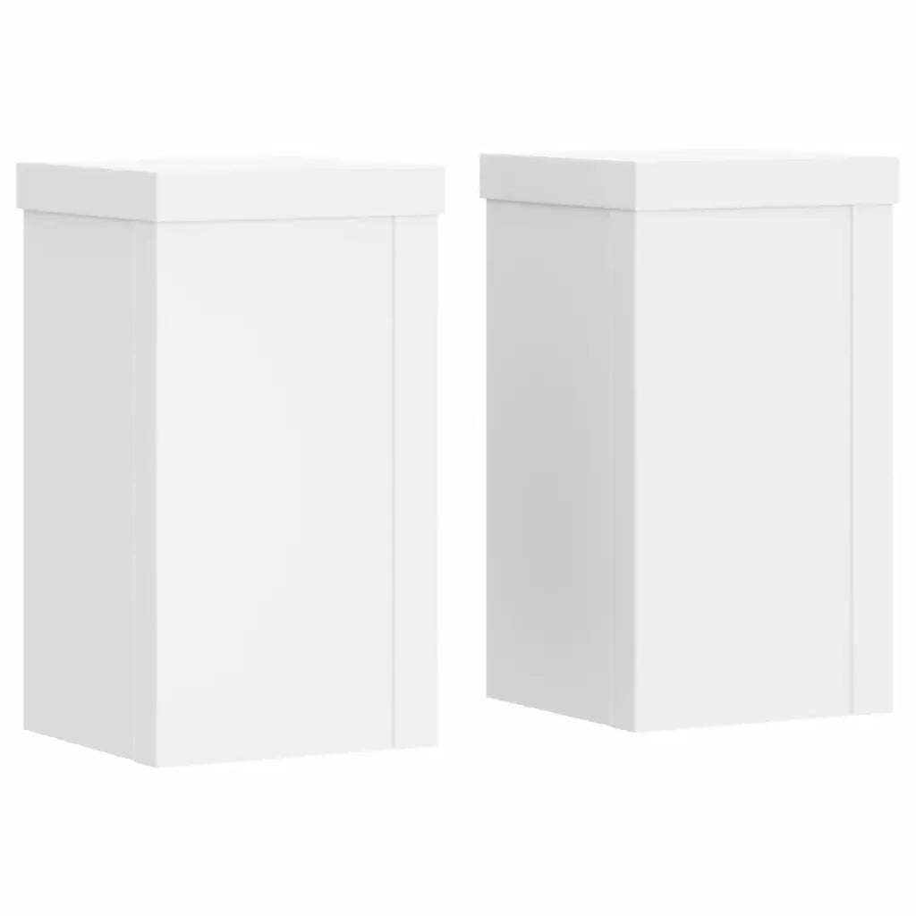 Supporti per Piante 2 pz Bianchi 10x10x18 cm Legno Multistrato 852879