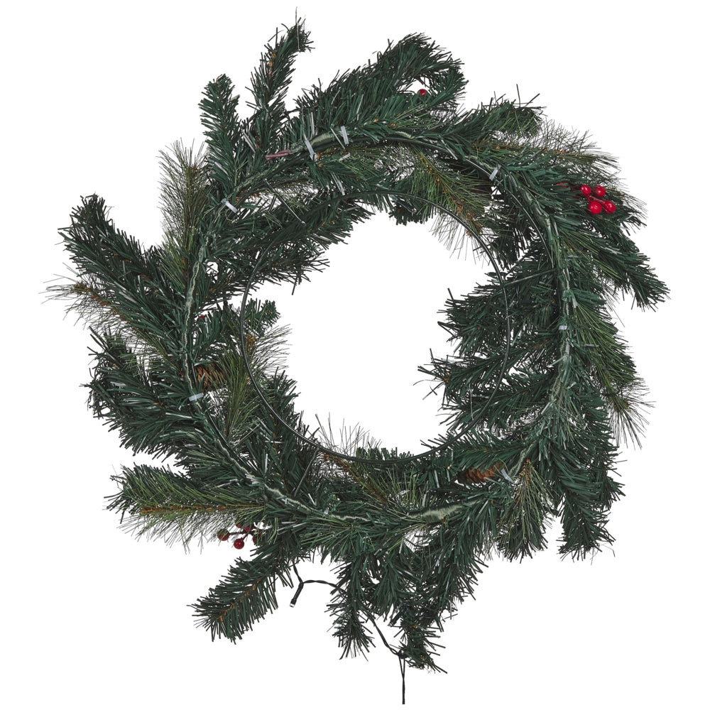 Festone Natalizio Sintetico con Luci LED ⌀ 60 cm di colore verde natale accessorio