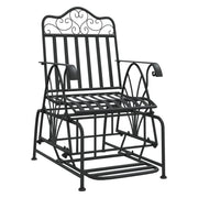 Panca da giardino mobili da esterno per patio terrazza scorrevole 61 cm acciaio nero 02_0011122