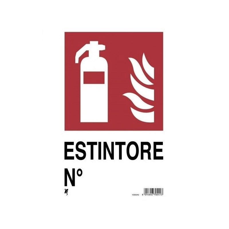 Cartello in plastica "estintore" 30 x 20 cm