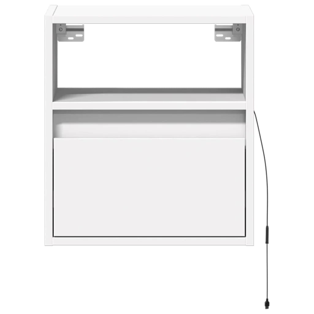 Mobile TV multimediale da parete mensola TV credenza mobile TV per sala da pranzo soggiorno camera da letto con luci LED 2 pezzi 41 x 31 x 45 cm bianco 02_0029105