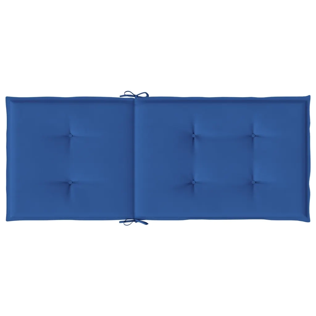 Cuscini per Sedie 4 pz Blu Reale 120x50x3 cm in Tessuto