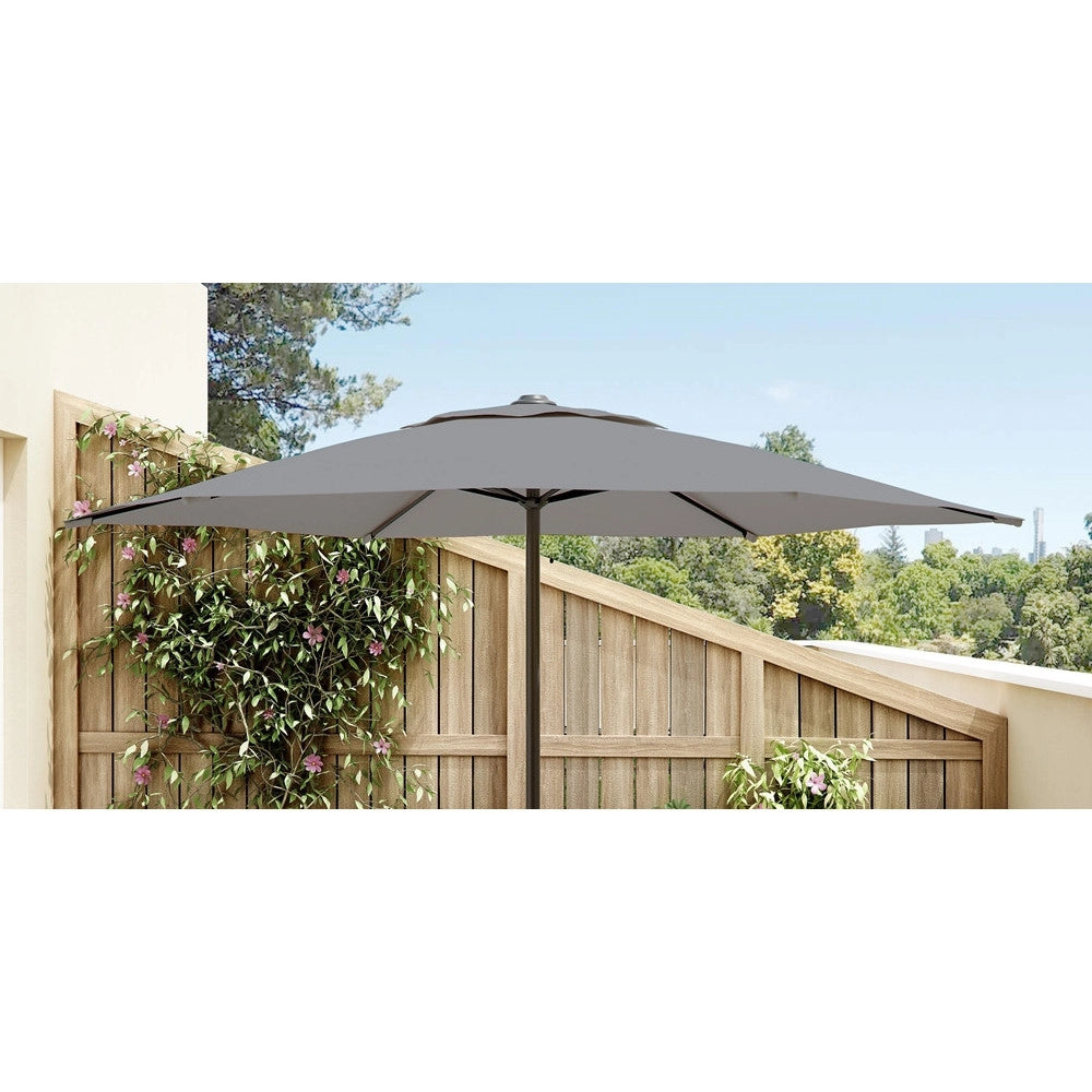 Trade Shop - Ombrellone Da Giardino Parasole Piscina Terrazza ø270x220cm Grigio Manovella 017059 -