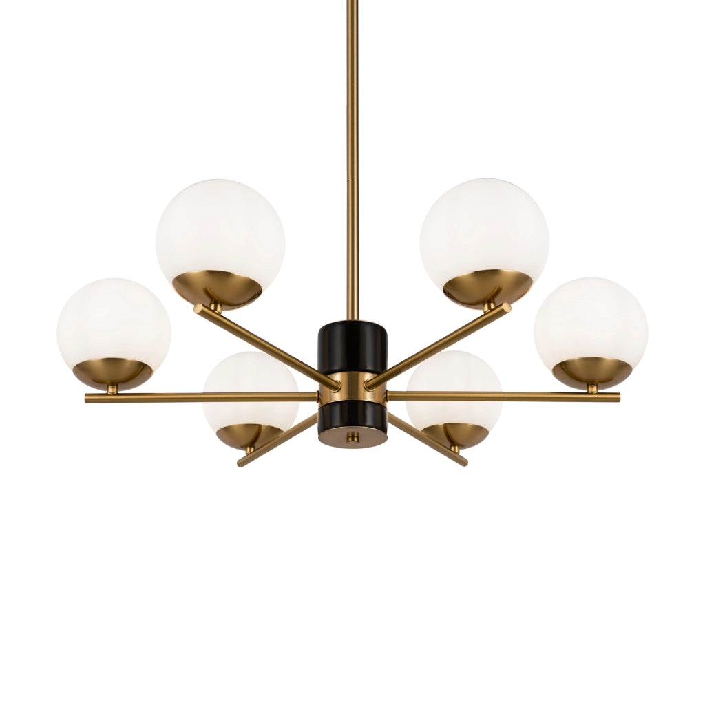 Maytoni Lampadario moderno Marble 6 luci E27 ottone metallo vetro
