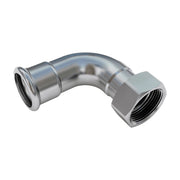 RACCORDO CURVO 90° A PRESSARE FEMMINA FEMMINA IN ACCIAIO INOX SERIE PRESS INOX 316L - 1/2X Ã18  - CEX