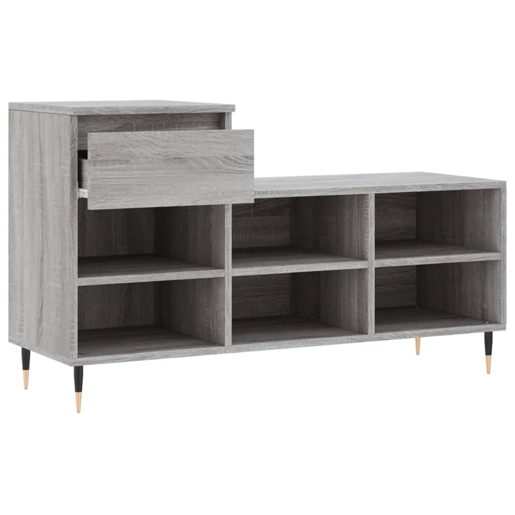 Scarpiera mobile contenitore per scarpe mobile per ingresso/corridoio/soggiorno design Sonoma 102 x 36 x 60 cm legno ingegnerizzato grigio 02_0022048