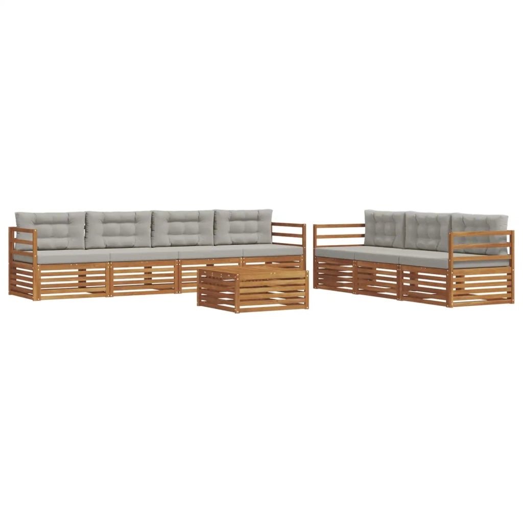 Set di divani da esterno 8 pcs Grigio Naturale e Chiaro 3373121