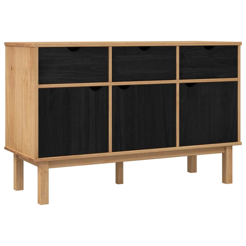 Credenza | Madia | Buffet da pranzo | Armadio da pranzo OTTA Marrone e Nero 114 x 43 x 73,5 cm