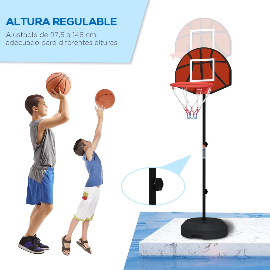 Canestro da Basket Regolabile con Bersaglio Magnetico e Dardi ¨C zephmum ¨C Nero ?38x129-179 cm