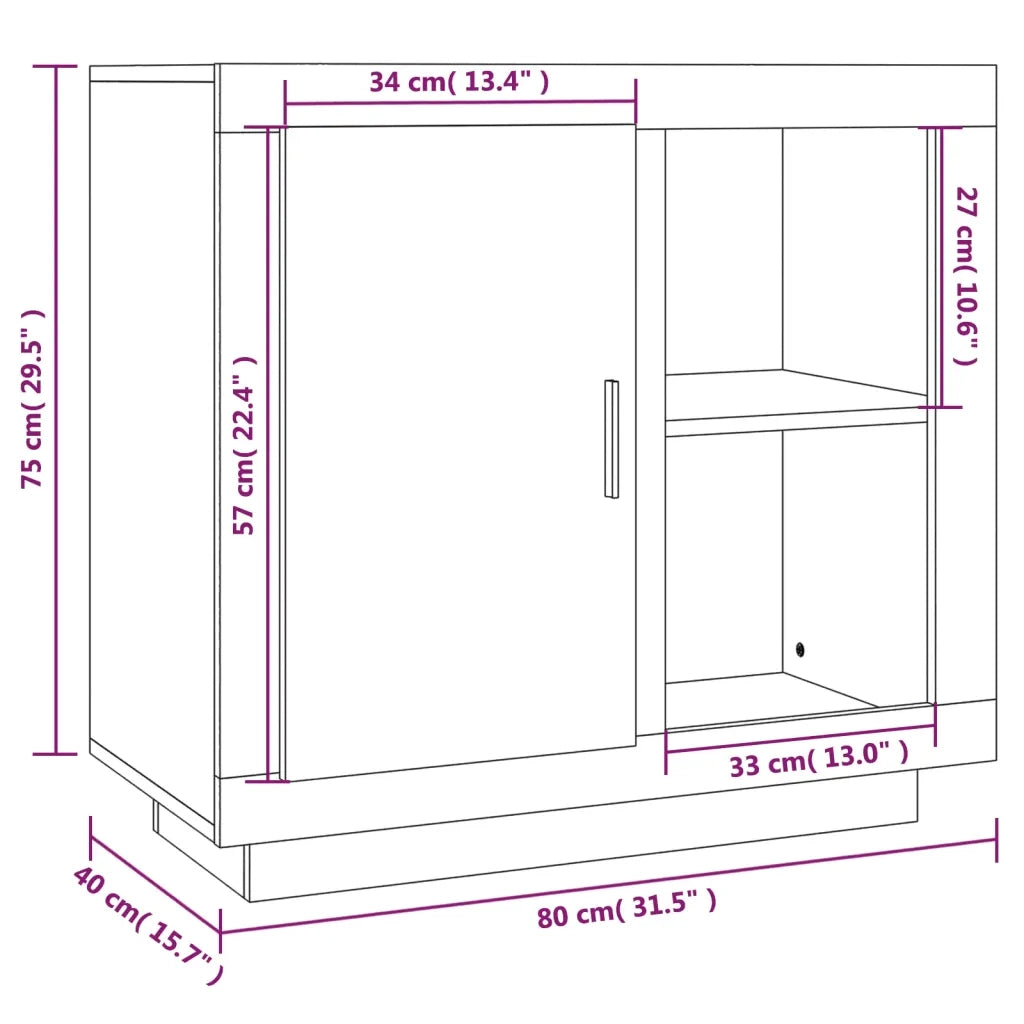 Credenza Rovere Fumo 80x40x75 cm 817237