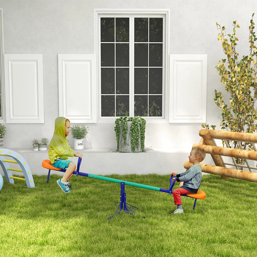 Altalena Bilico per Bambini 3-8 Anni ¨C zephmum ¨C Acciaio e PP 192x60x60 cm