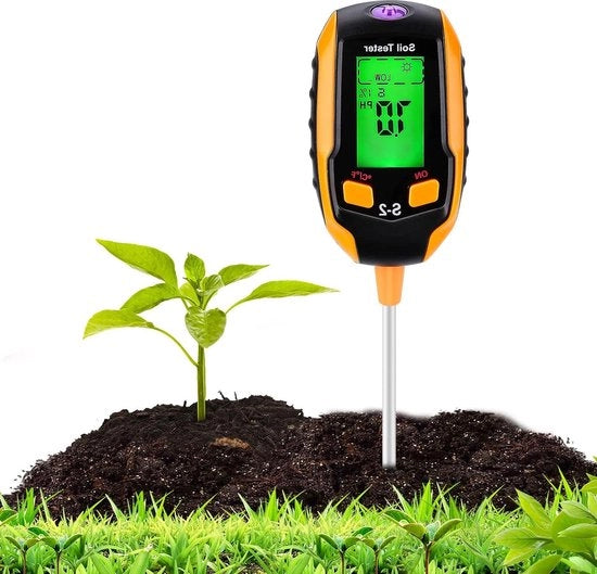Misuratore di temperatura del terreno - Umidità del terreno, pH, luce solare e umidità ambientale - Giardino, prato, fattoria e piante in vaso
