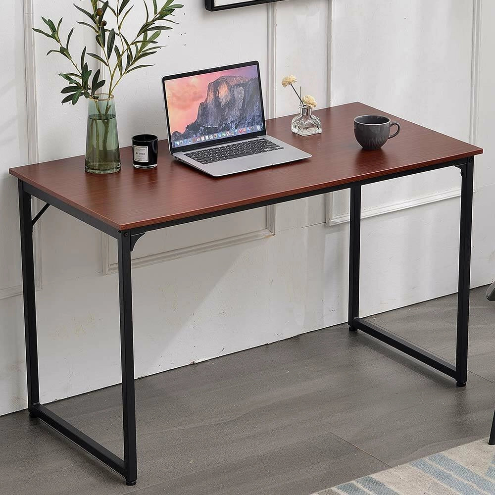 Scrivania Tavolo Porta PC Legno Metallo Casa Ufficio Design Industriale Teak