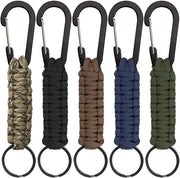 Paracord-sleutelhangers con karabina - 5 pezzi per confezione - design unisex - adatto per attività outdoor