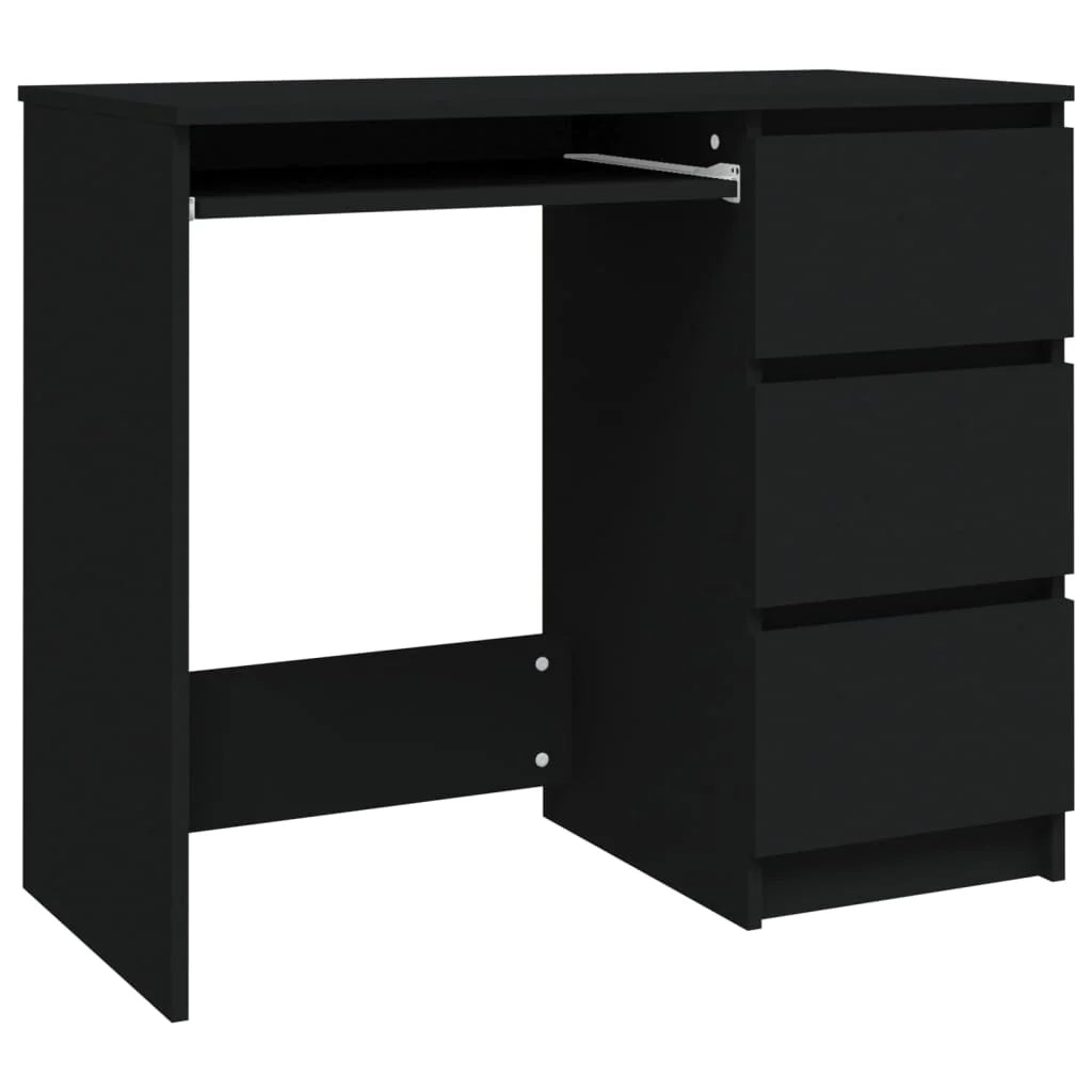 Scrivania tavolo postazione di lavoro mobile per computer studio 90 x 45 x 76 cm legno ingegnerizzato nero 02_0023925