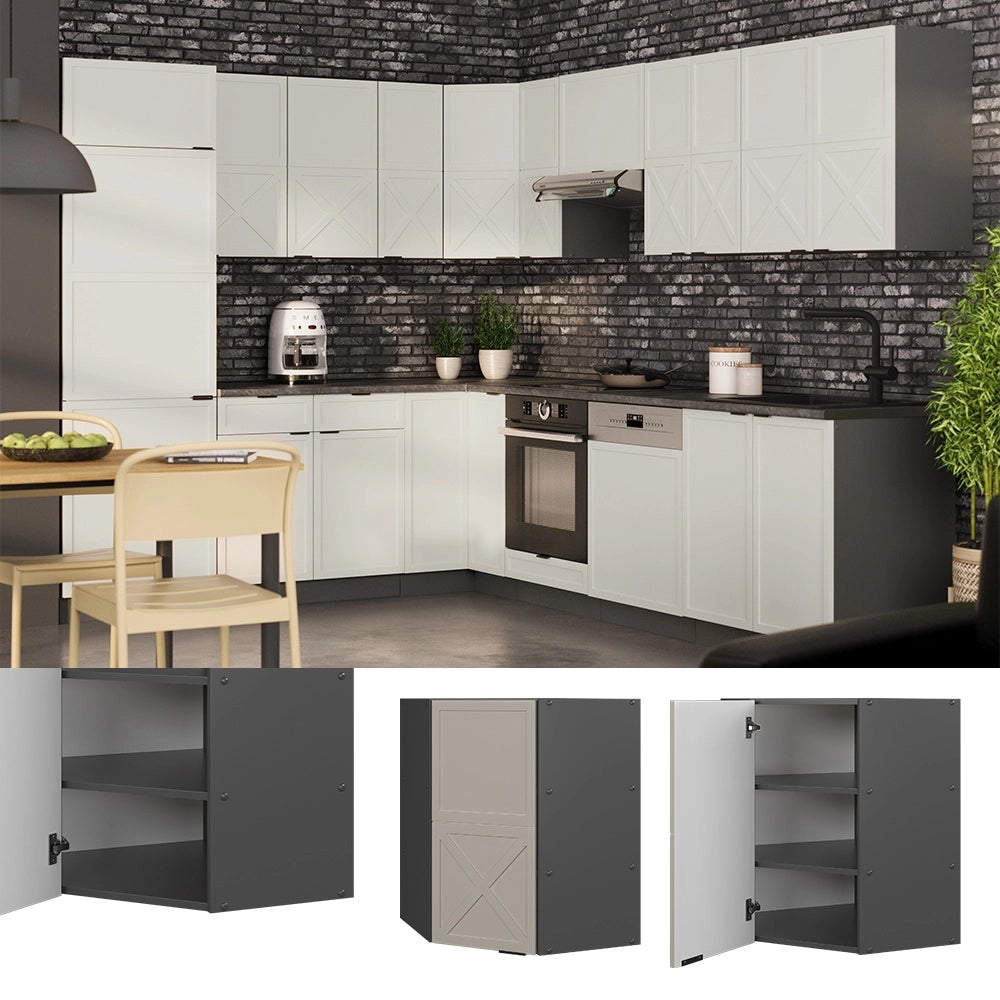 Mobile angolare da cucina Fame-Line GrigioBeige/Antracite 57 cm Vicco