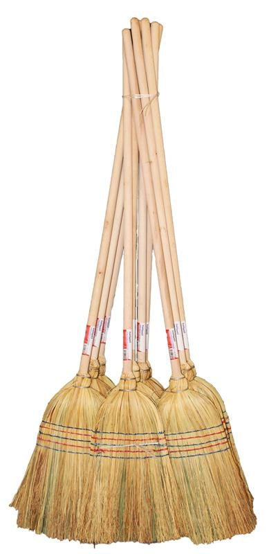 SCOPA SAGGINA 5 FILI TOPOLINA 140 CM CON MANICO IN LEGNO