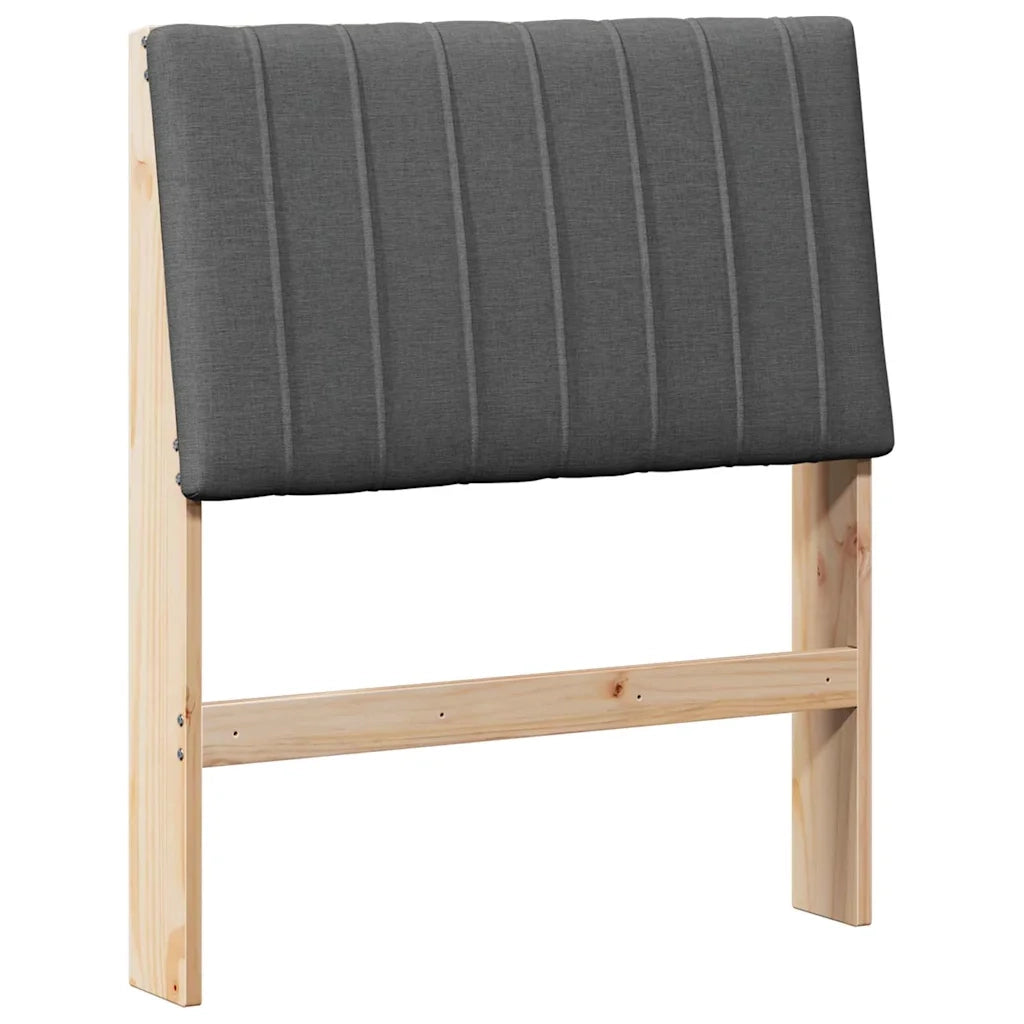 Testiera | Testata imbottita Grigio scuro 75 cm Pino massello