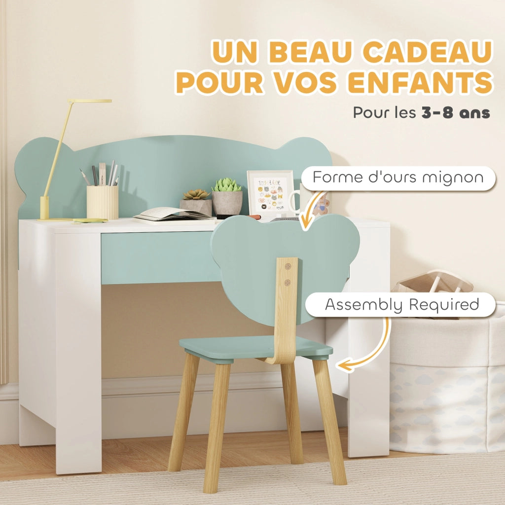 Scrivania Bambini con Sedia ¨C zephmum ¨C Verde 80x41x74.5 cm