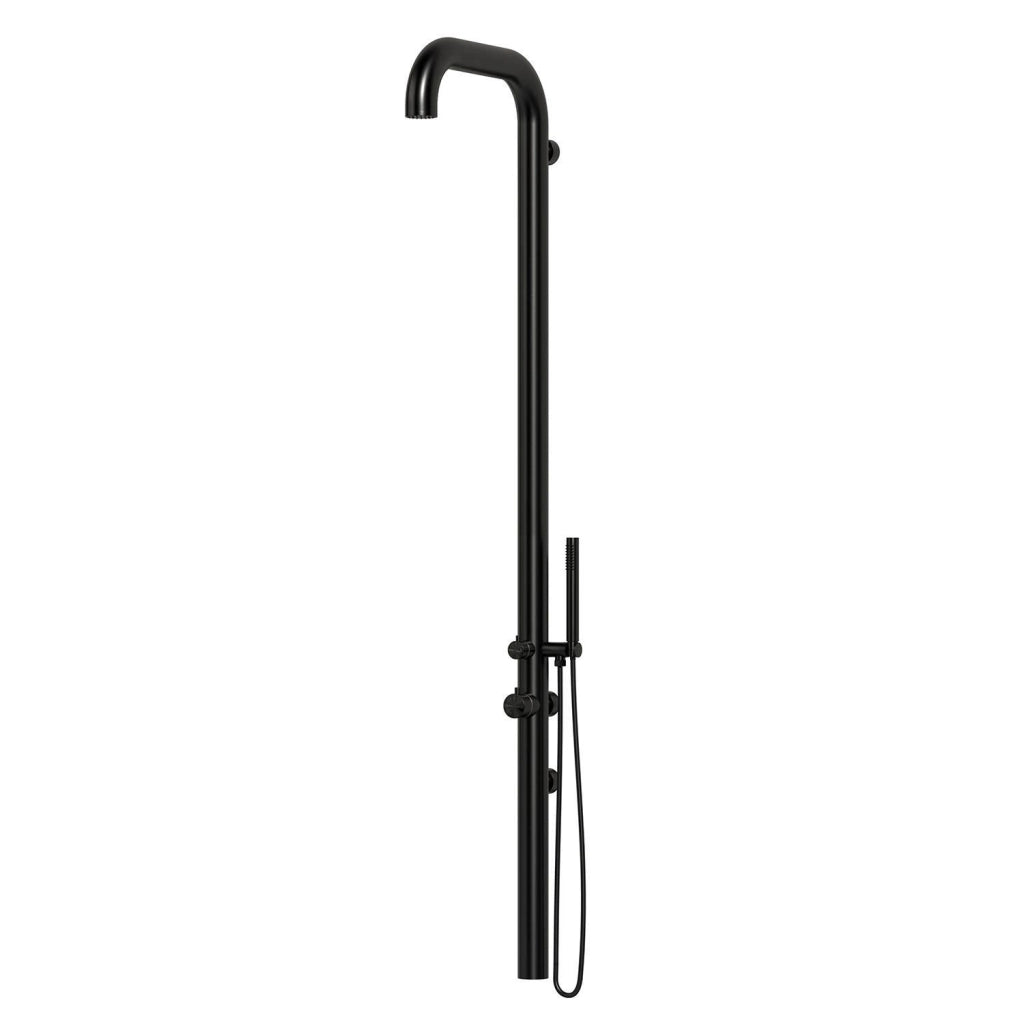 SINED Doccia a Parete Nera in Acciaio Inox 316L Design Minimalista Anticorrosione e Resistente allUsura Montaggio Ideale per Spazi Ristretti Modello DOCCIA CHIA PARETE NERA