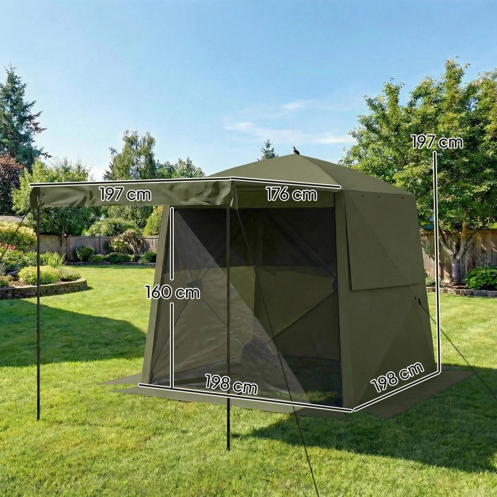 Gazebo 2x2m ¨C zephmum ¨C Impermeabile Resistente 4 Pannelli con Rete