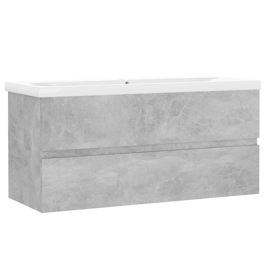 Mobile con Lavabo Integrato Grigio Cemento in Legno Multistrato 3071571