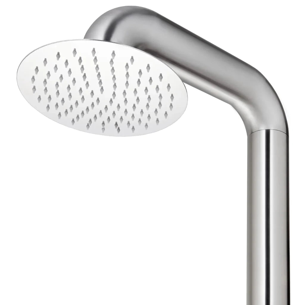 Doccia da giardino con base 230 cm acciaio inox marrone 02_0042057