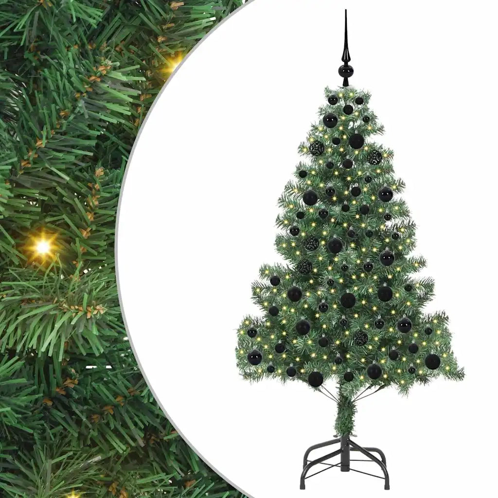 Albero di Natale con 300 LED con supporto-Luci decorative natalizie Verde 180 cm PVC 832645