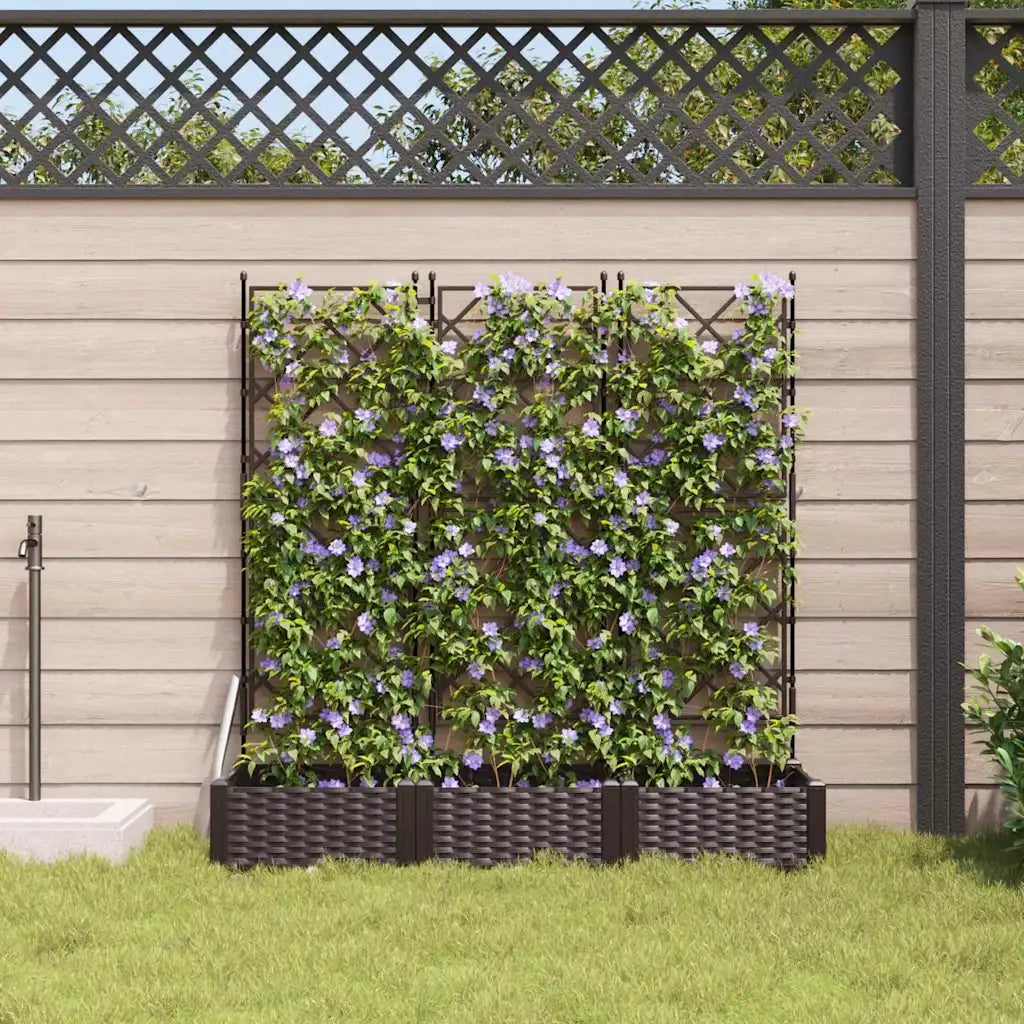 Vaso da giardino 3 pcs Marrone 120 x 40 x 125,5 cm Plastica 42002816