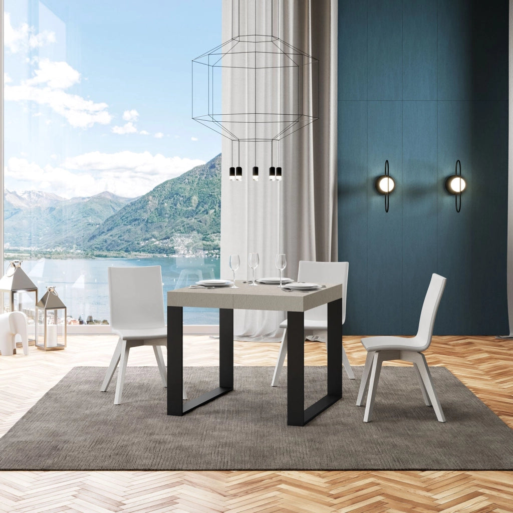 Tavolo Allungabile 90-246x90x77 cm Tecno Cashmere Telaio Antracite