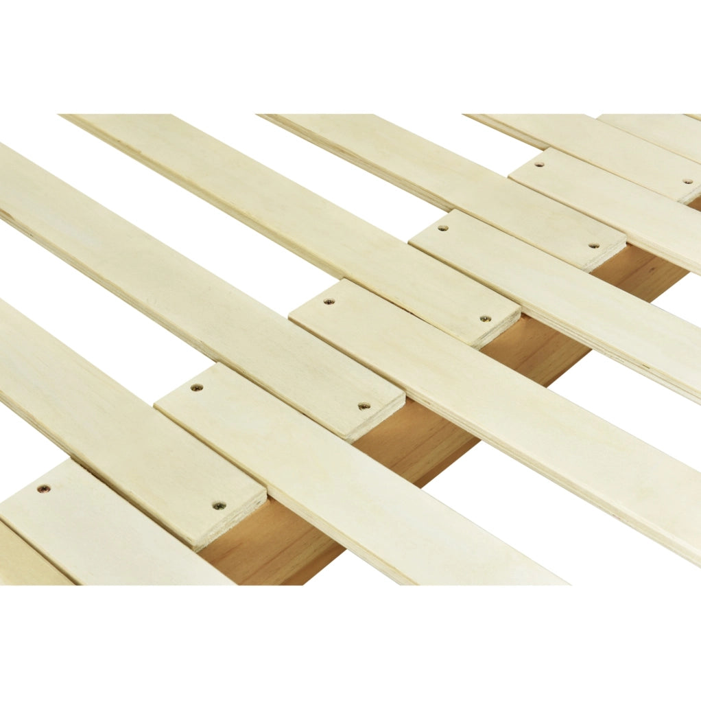 Letto 140x200 cm con letto estraibile e tetto ad arco in legno bianco e naturale